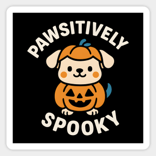 Pawsitively Spooky Cute Dog Halloween Pun Graphic Magnet